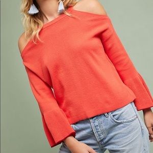 Anthropologie Knitted & Knotted Leandre Cold Shoulder Sweater Size Medium